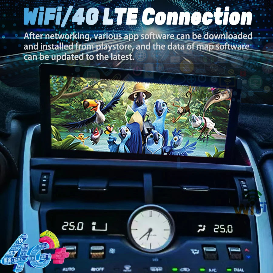 DSP Multimedia Player Stereo10.25'' Android 14 Radio For Lexus NX NX200 NX200T 300h 2018-2