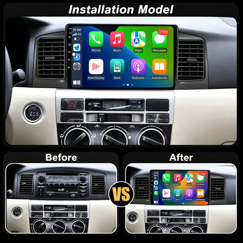 Android 16 Car Radio For Toyota Corolla E130 E120 2000-2004 Stereo Receiver GPS Navigation