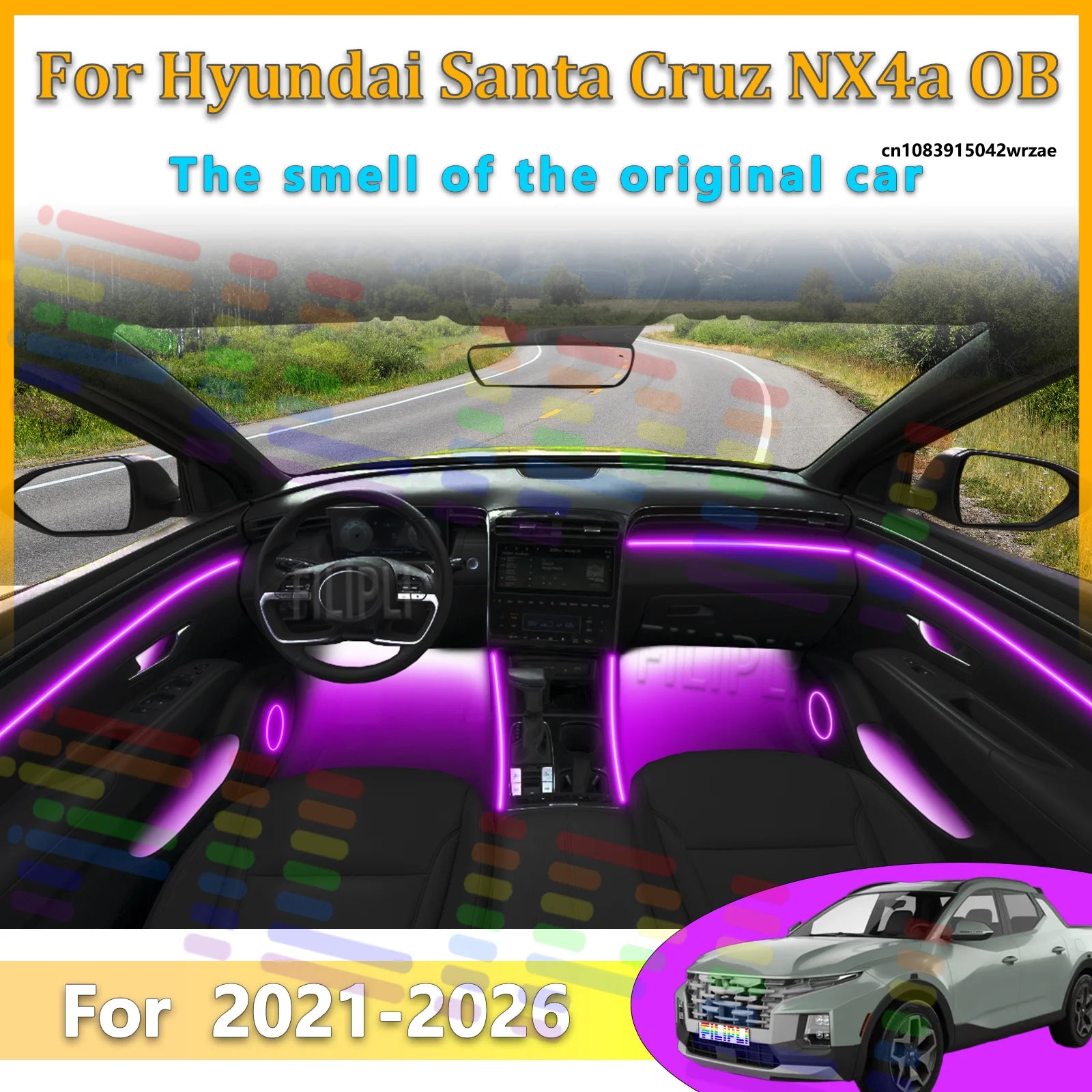 64 RGB - Neon Strip - for Hyundai - App Control - Car Interior Lighting | AUTOKITSHOP