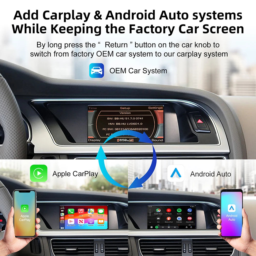 OEM Screen Upgrade Decoder Box for Audi A4, A5,Q5 2009-2016, 6.5" Screen, MMI 2G with CarP | AUTOKITSHOP