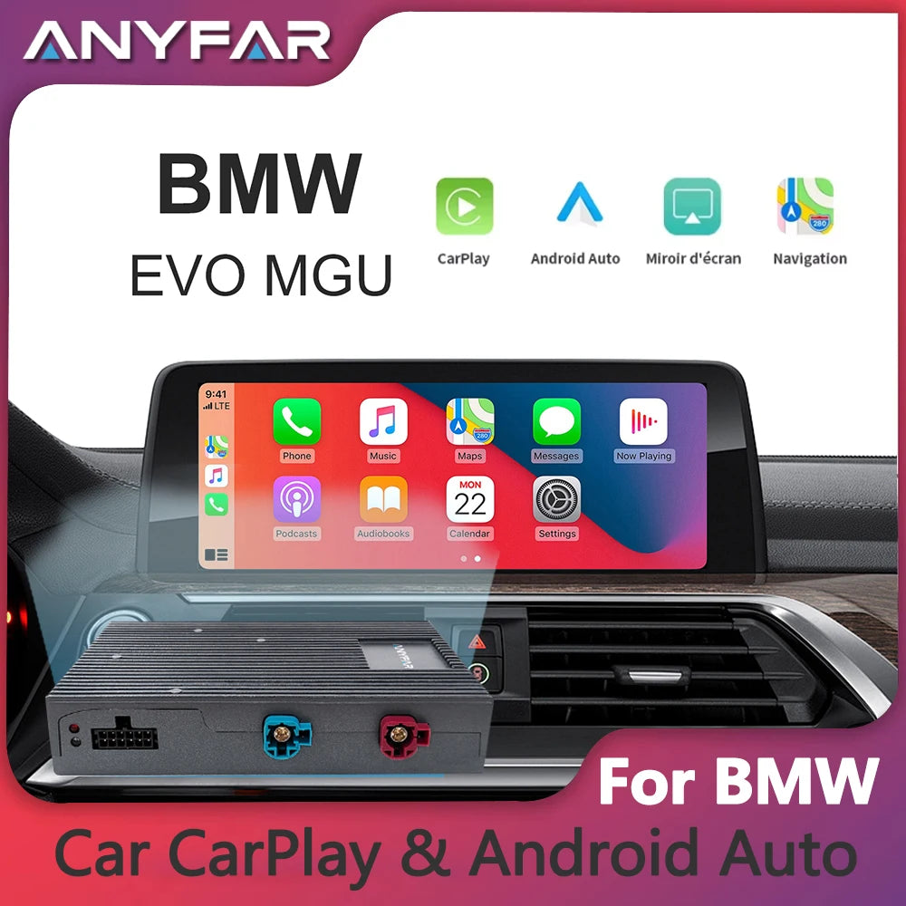 ANYFAR for BMW EVO MGU ID5 6 7 System 1 3 5 6 7Seires X1 X2 X3 X4 Wireless Carplay Android
