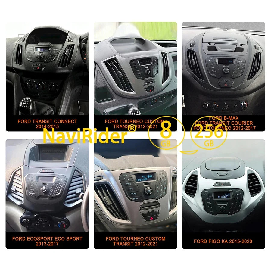 Car Android Auto Radio Screen For Ford Tourneo Custom Transit Connect Ecosport B-Max Figo
