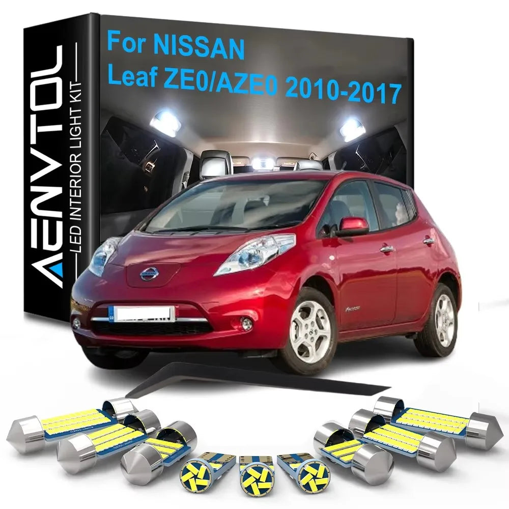 8-Piece LED Interior Light Kit for Nissan Leaf (ZE0/AZE0) - Canbus Error-Free Bulbs | AUTOKITSHOP