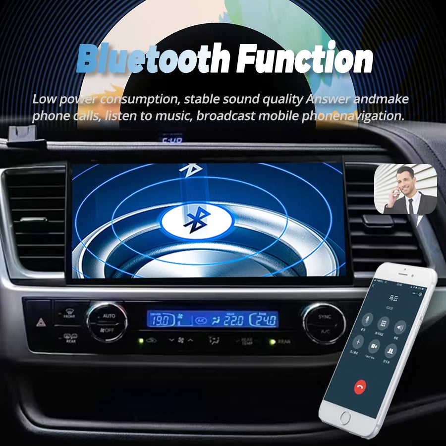 12.3inch Android 15 Screen Car Radio GPS Navigation Stereo For Toyota Highlander 3 XU50 20