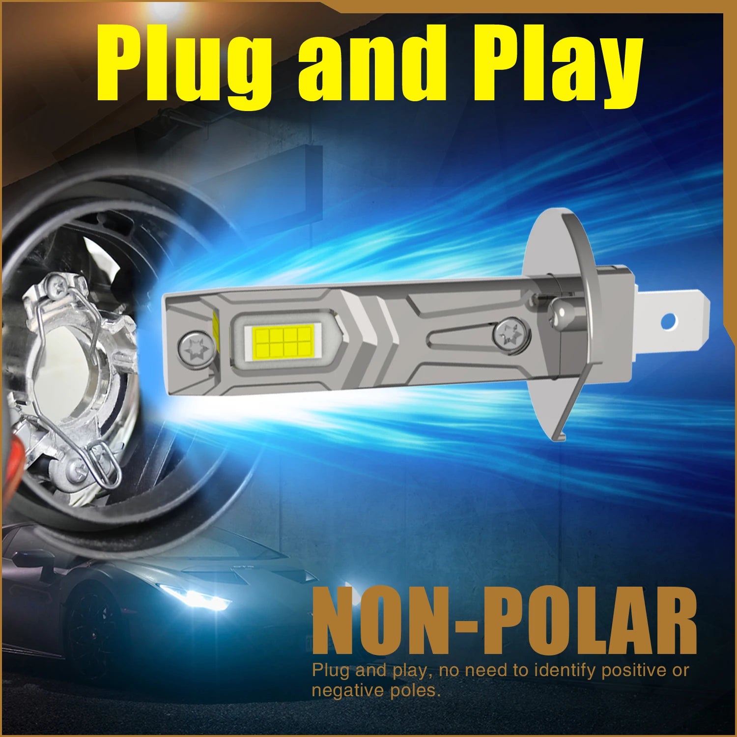 2x H1 Led Light Canbus Bulb Car Headlight High Power Auto Fog Diode Moto Driving Running L