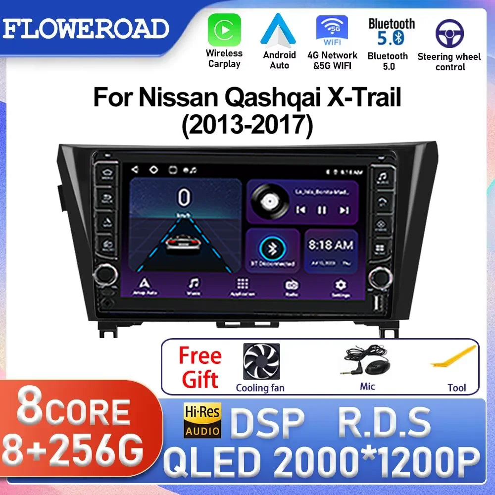 Android 15 For Nissan X-Trail Qashqai 2 J1T32 Qashqai J10 J11 2014 2015 2016 2017 2018 201 | AUTOKITSHOP