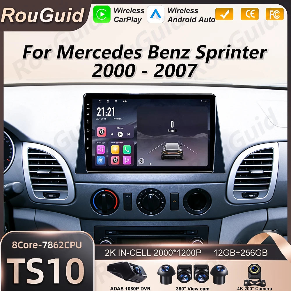 Android 16 Car Radio For Mercedes Benz Sprinter 2000 2001 2002 2003 2004 - 2007 Carplay Mu | AUTOKITSHOP