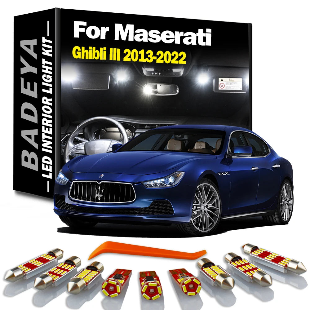 13-Piece LED Interior Light Kit for Maserati - Canbus Error-Free Interior Bulbs