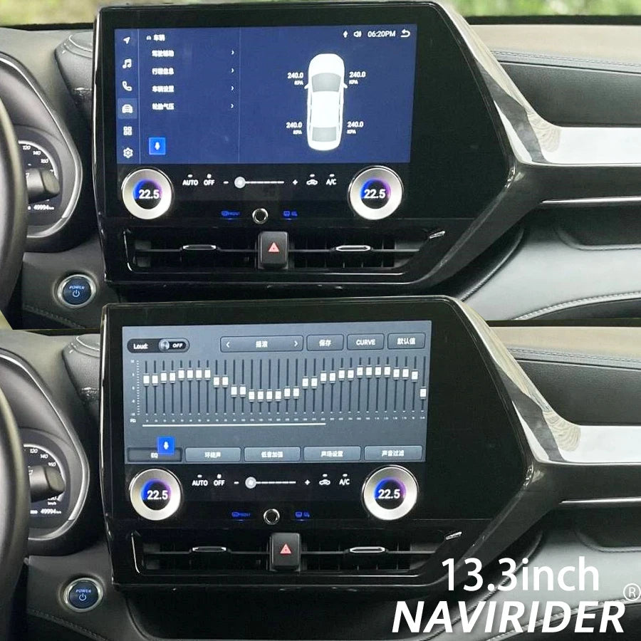 Android 13 Screen For TOYOTA Highlander CROWN KLUGER 2022-2023 13.3 CarPlay 2K GPS Qualcom