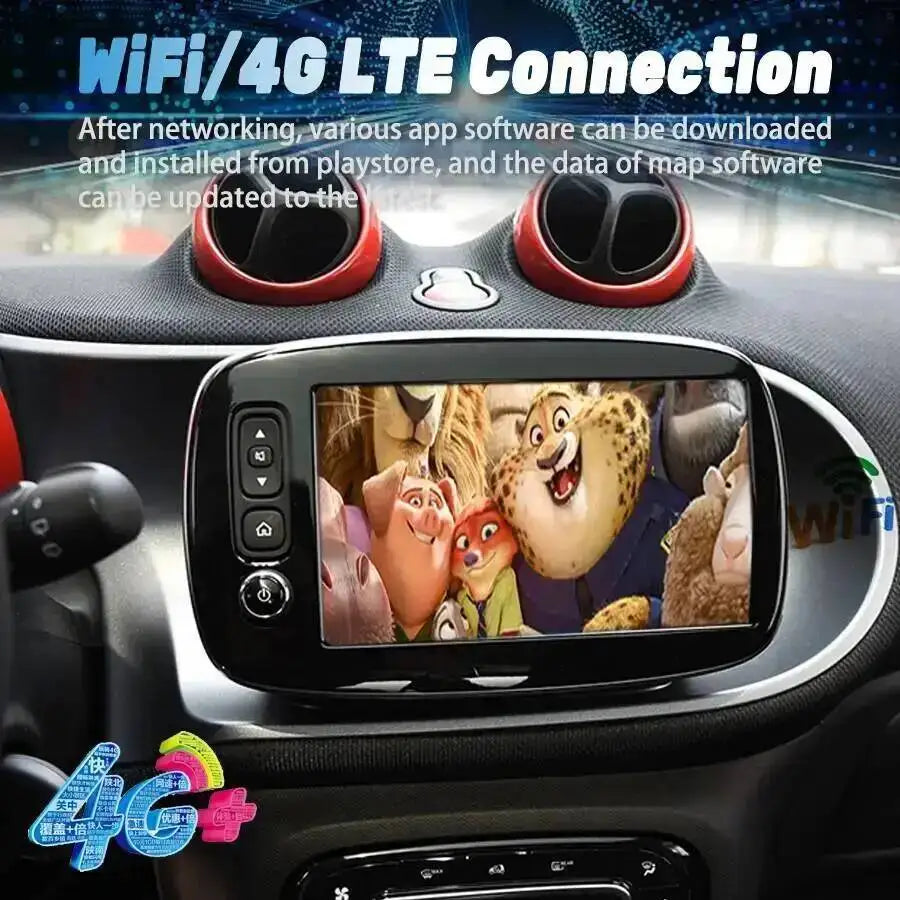 8inch For Benz Smart 453 Fortwo 2014 - 2020 Screen Radio Car Multimedia Navigation GPS Blu