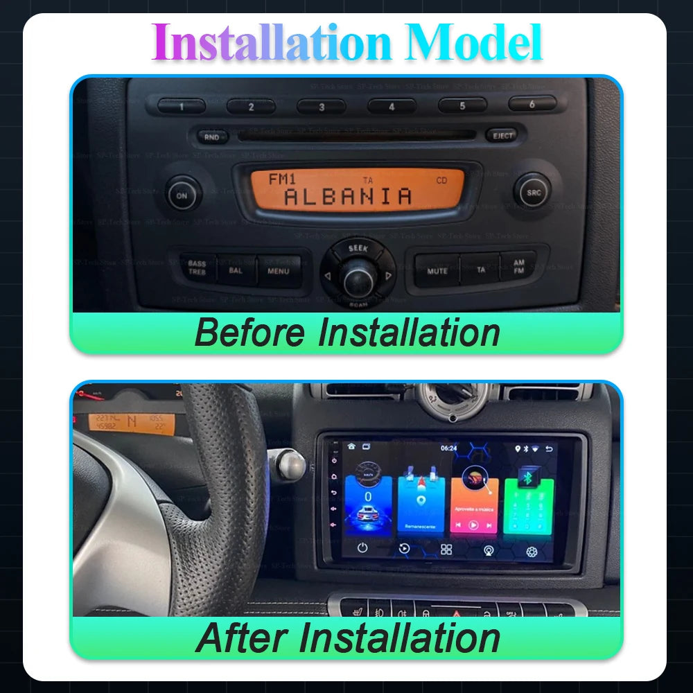 Android 16 Car Radio For Mercedes Benz Smart Fortwo 451 2005 - 2015 Multimedia Video Playe | AUTOKITSHOP