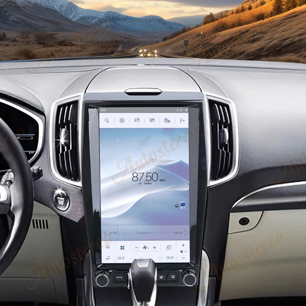 Carplay Android 13 Qualcomm 13.6 Car GPS Navigation For Ford EDGE 2015-2021 Tesla Style He