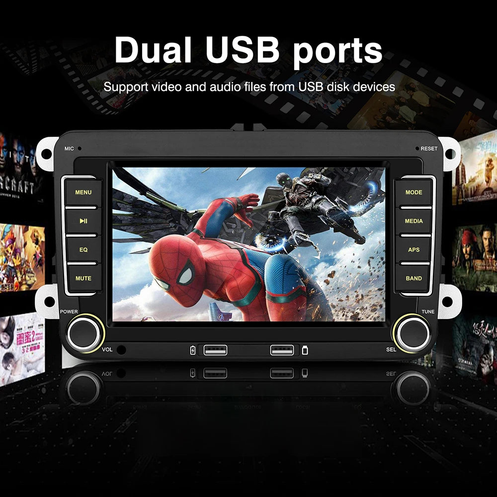 7 Inch Car Stereo For VW Touchcreen BT AM/FM Radio Receiver with Android Auto Carplay USB