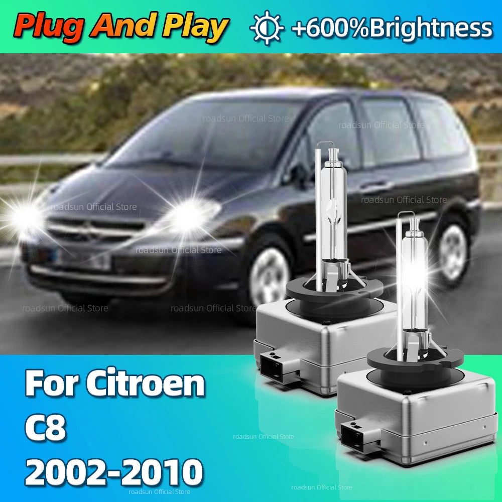 35W Xenon D1S Headlight HID Light Bulbs 6000K Car Headlamp For Citroen C8 2002 2003 2004 2