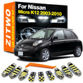ZITWO 10Pcs LED Bulb Interior Indoor Light Kit For Nissan Micra K12 2003 2004 20 for Nissan K12 - Canbus LED Car Light
