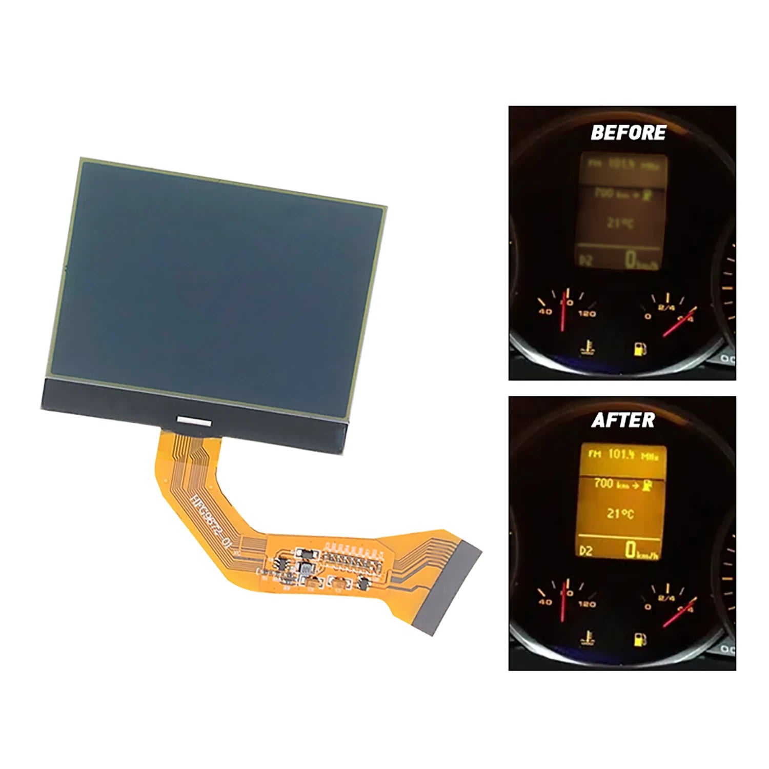 Dashboard Monochrome LCD Screen for VW Touareg V6 Porsche Cayenne Cayenne S Pixel Repair 7