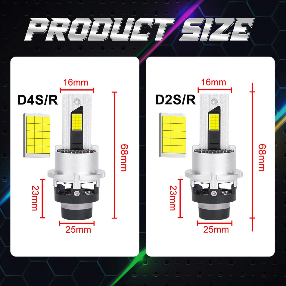D2S D4S LED Headlight HID Canbus D4R Xenon Bulb 1:1 Plug & Play Light Turbo 30PCS 9570 CSP