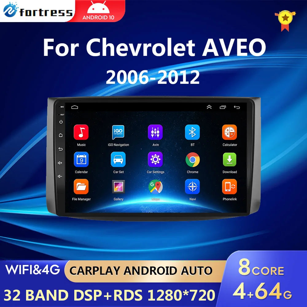 4G+64G Android10.0 For Chevrolet AVEO T250 2006 - 2012 car radio 2 din android Auto Multim