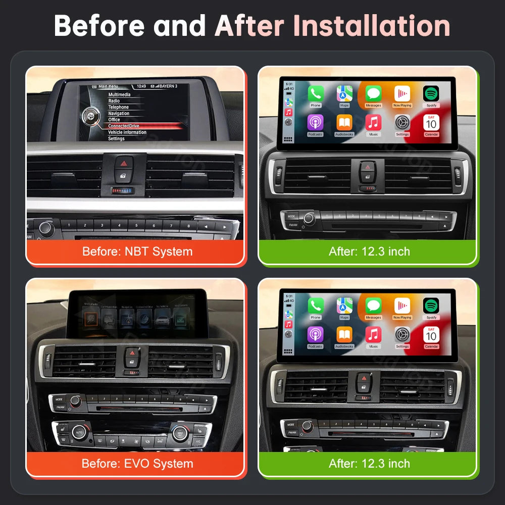 Wireless Carplay Linux Screen Multimedia Player Display For BMW 3 4 Series F30 F31 F32 F33 | AUTOKITSHOP