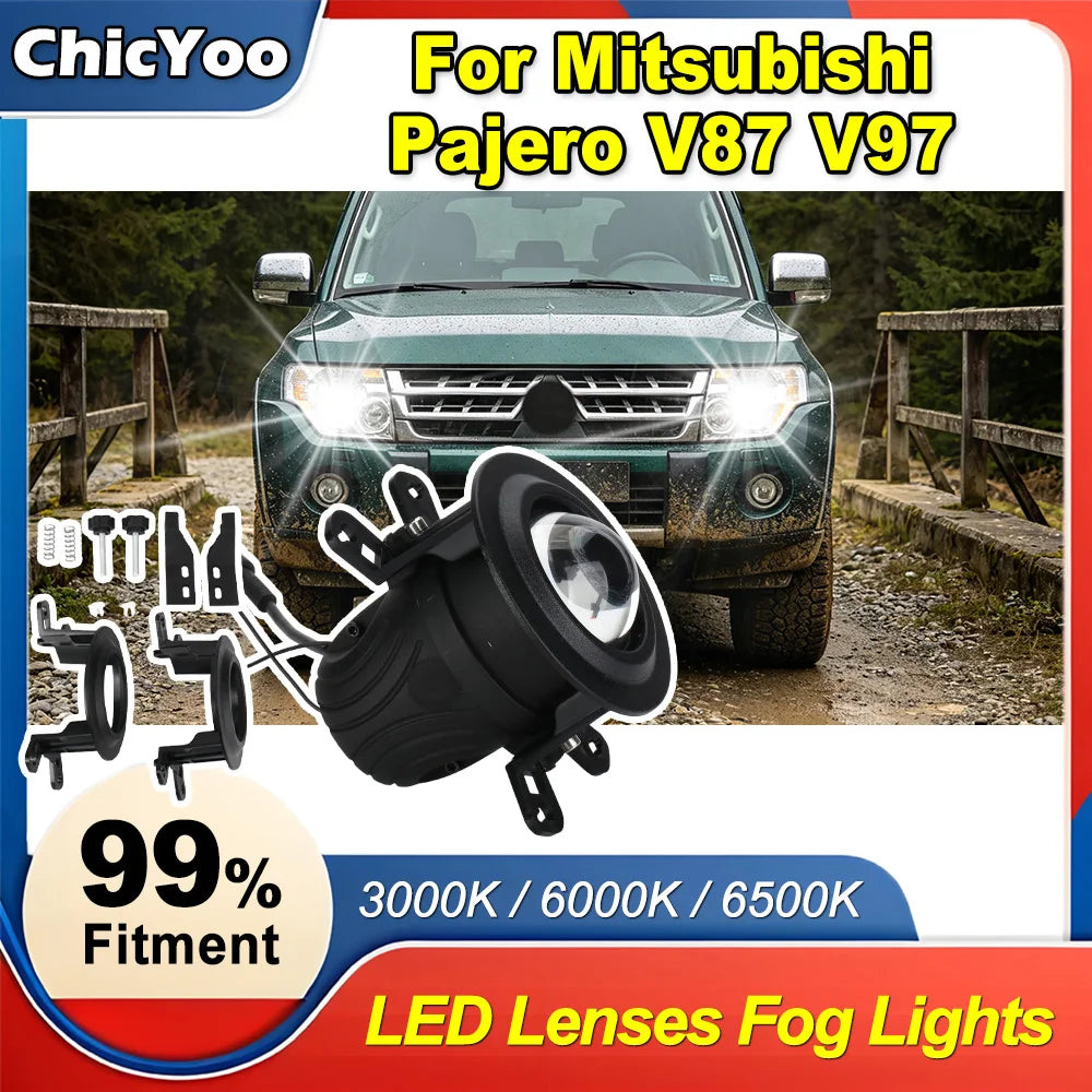 LED Lenses Fog Lights With Stand 2-inch LED Driving Fog Lamps Kit Projector Spotlight Lens