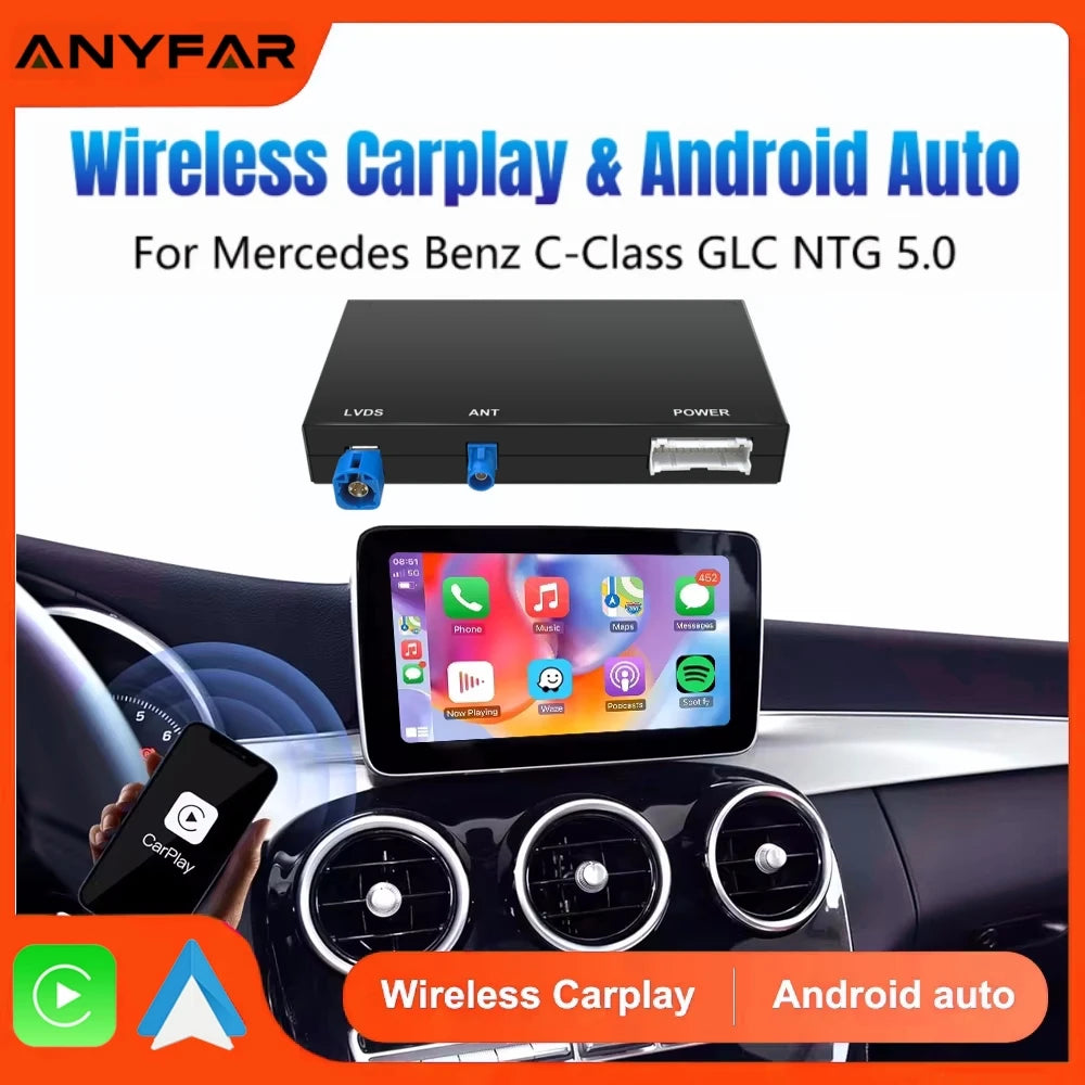 ANYFAR Wireless Carplay Android Auto Module For Mercedes NTG5.0 W176 W205 A B C CL GLS GLA | AUTOKITSHOP