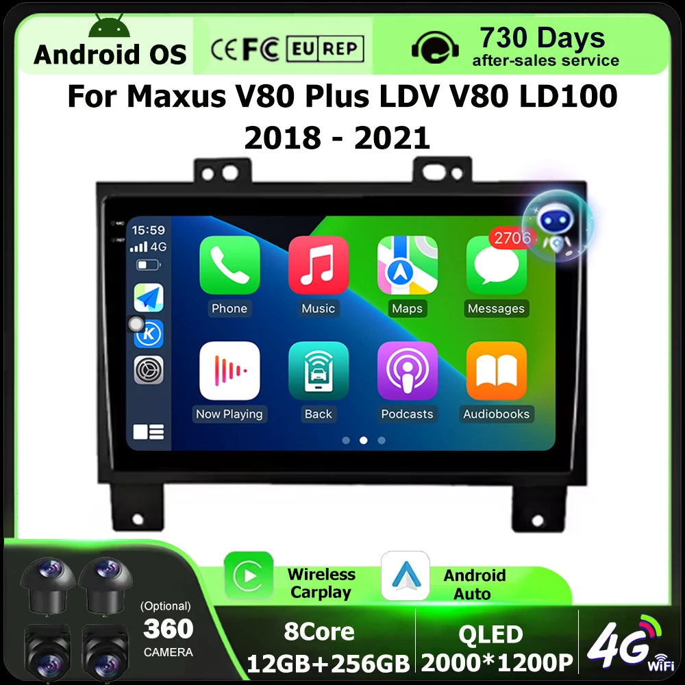 Car Radio Multimedia Video Player GPS Navigation Stereo For Maxus V80 Plus LDV V80 LD100 2