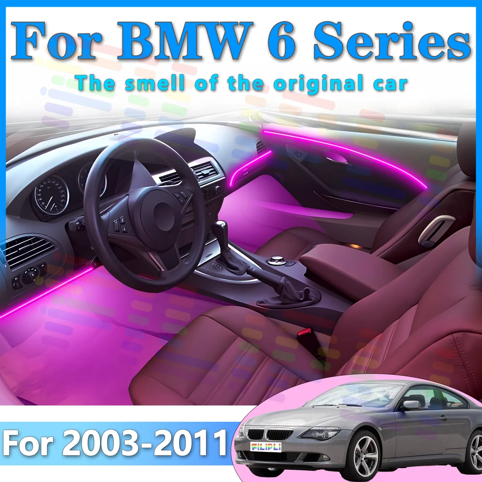 RGB - Ambient Light - for BMW E61 E60 - App Control - Car Interior Lighting | AUTOKITSHOP