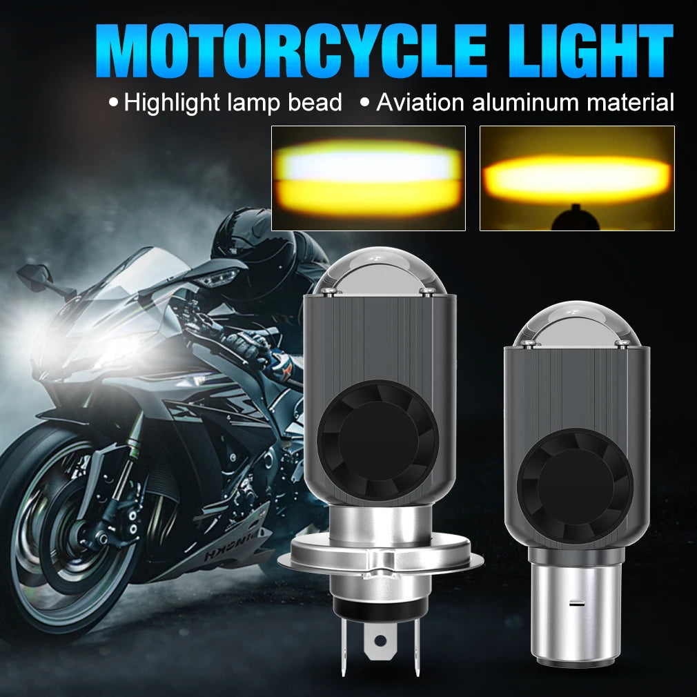 XSTORM H4 LED Canbus BA20D Led Lens Protector Headlight Motorcycle Lamps White Yellow Hi L