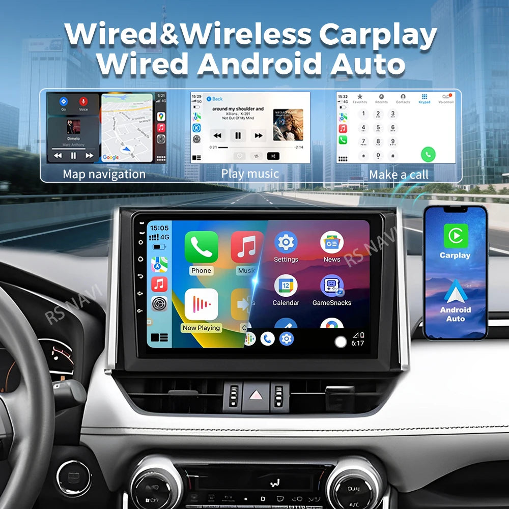 Android 16 For Toyota RAV4 5 XA50 2018 - 2023 2K QLED Android Car Radio Multimedia Video P