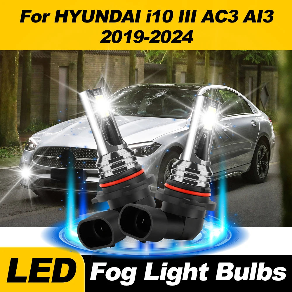 9006 HB4 LED Bulbs 20000LM Car Fog Lights 12V 6000K Fog Lamps For HYUNDAI I10 III AC3 AI3