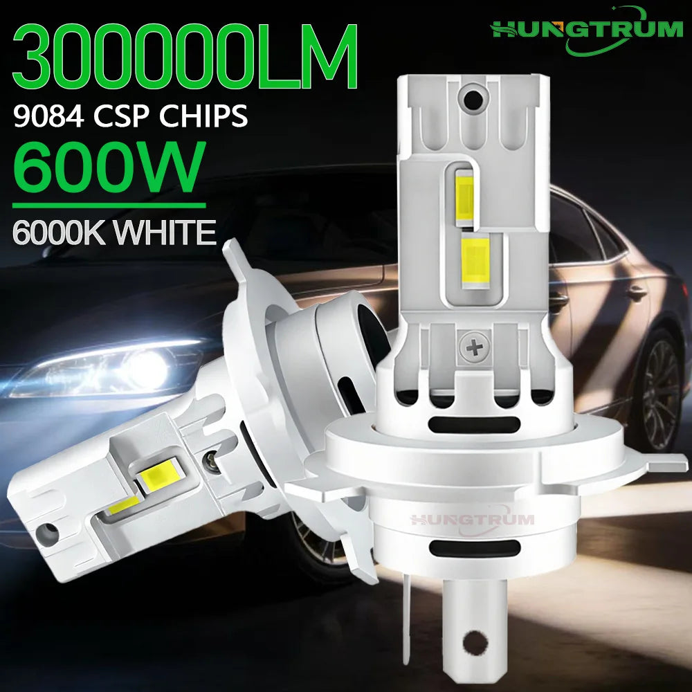 H4 9003 HB2 H7 LED CANBUS Headlights Bulb 300000LM 6000K Wireless Spotlight Automobile Dio