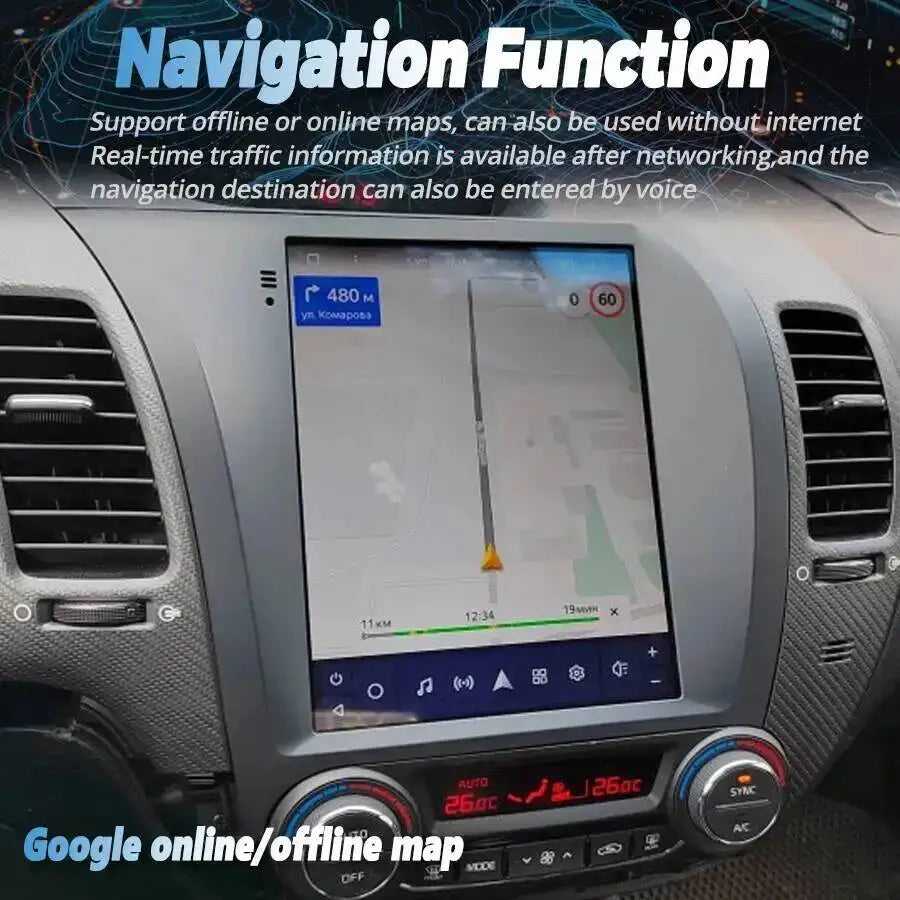 9.7''DSP Car Navi Stereo Vertical Screen Android 15 In Dash For KIA K3 Cerato Forte 2013-2