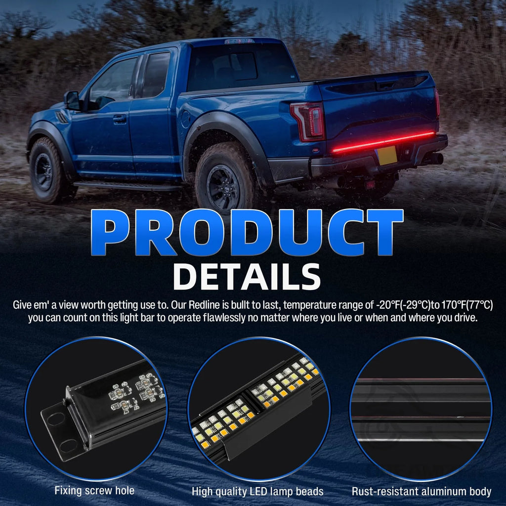 48 Inch Truck Tailgate Light Bar 12V 5 Function 648 LED Brake Light Strip Brake Turn Signal Reve - Canbus LED Car Light