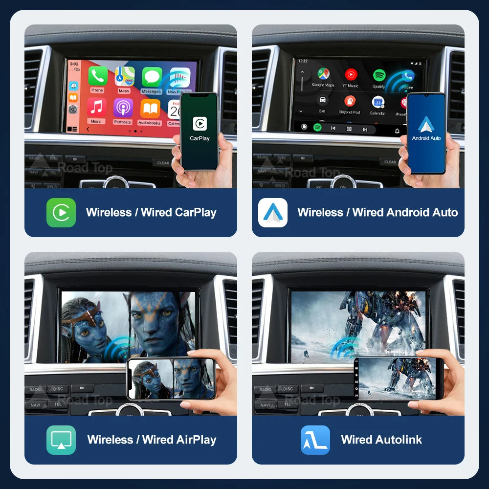 Road Top Wireless CarPlay Android Auto for Mercedes Benz ML GL W166 X166 2012-2015, with M | AUTOKITSHOP