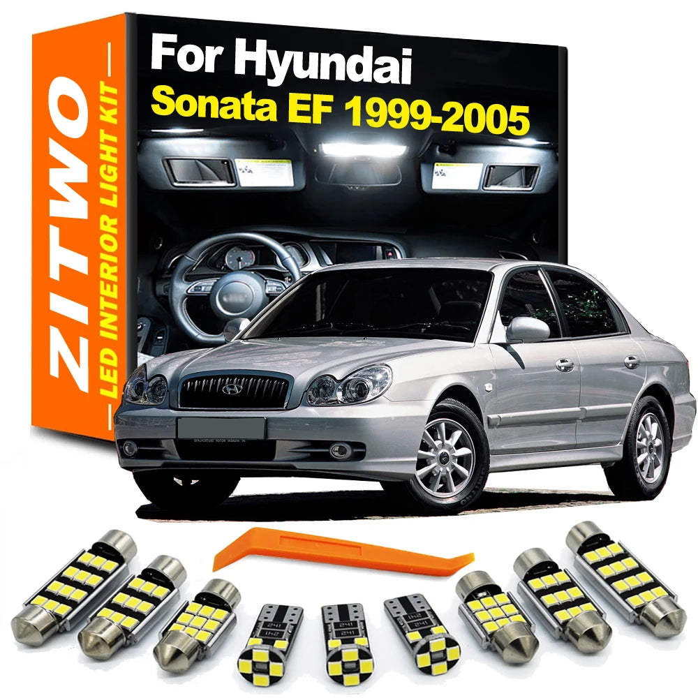 ZITWO 13Pcs For Hyundai Sonata EF IV MK4 1999 2000 2001 2002 2003 2004 2005 LED Bulb Interior Dome Reading Map Trunk Light Kit