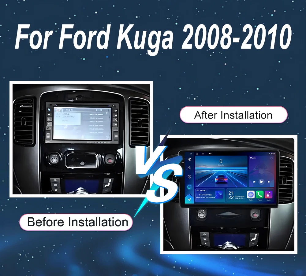 Car DVD Android 14 Radio Stereo For Ford Kuga 2008-2010 Auto High-Performance CPU Multimed
