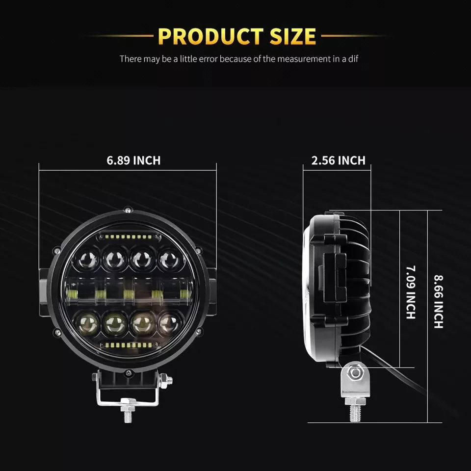 7 Inch Car LED Work Light Bar Driving Lamp for Jeep Offroad Boat Tractor Truck 4X4 SUV UTV
