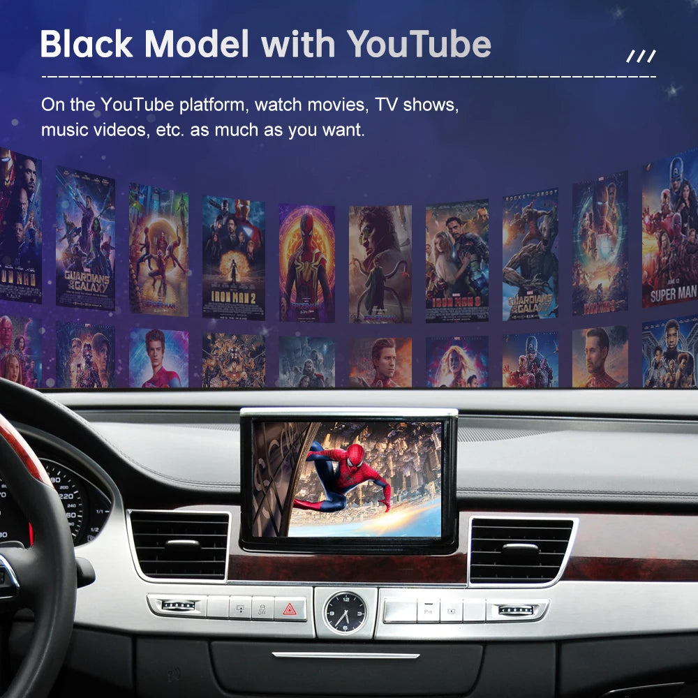 Android Auto Wireless CarPlay for Audi A8 2012-2018, with AirPlay Mirror Link Rear Camera
