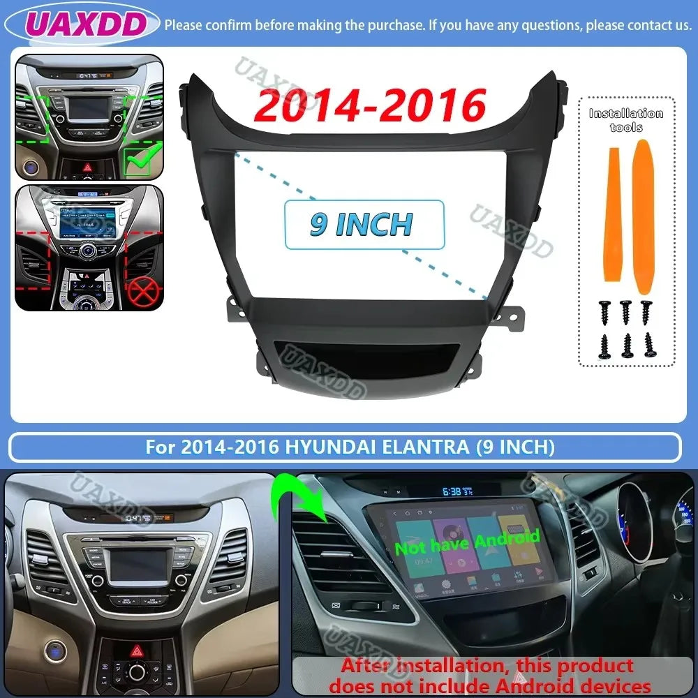 For 2011-2016 Hyundai elantra 9inch car dvd radio android stereo frame panel fascia audio