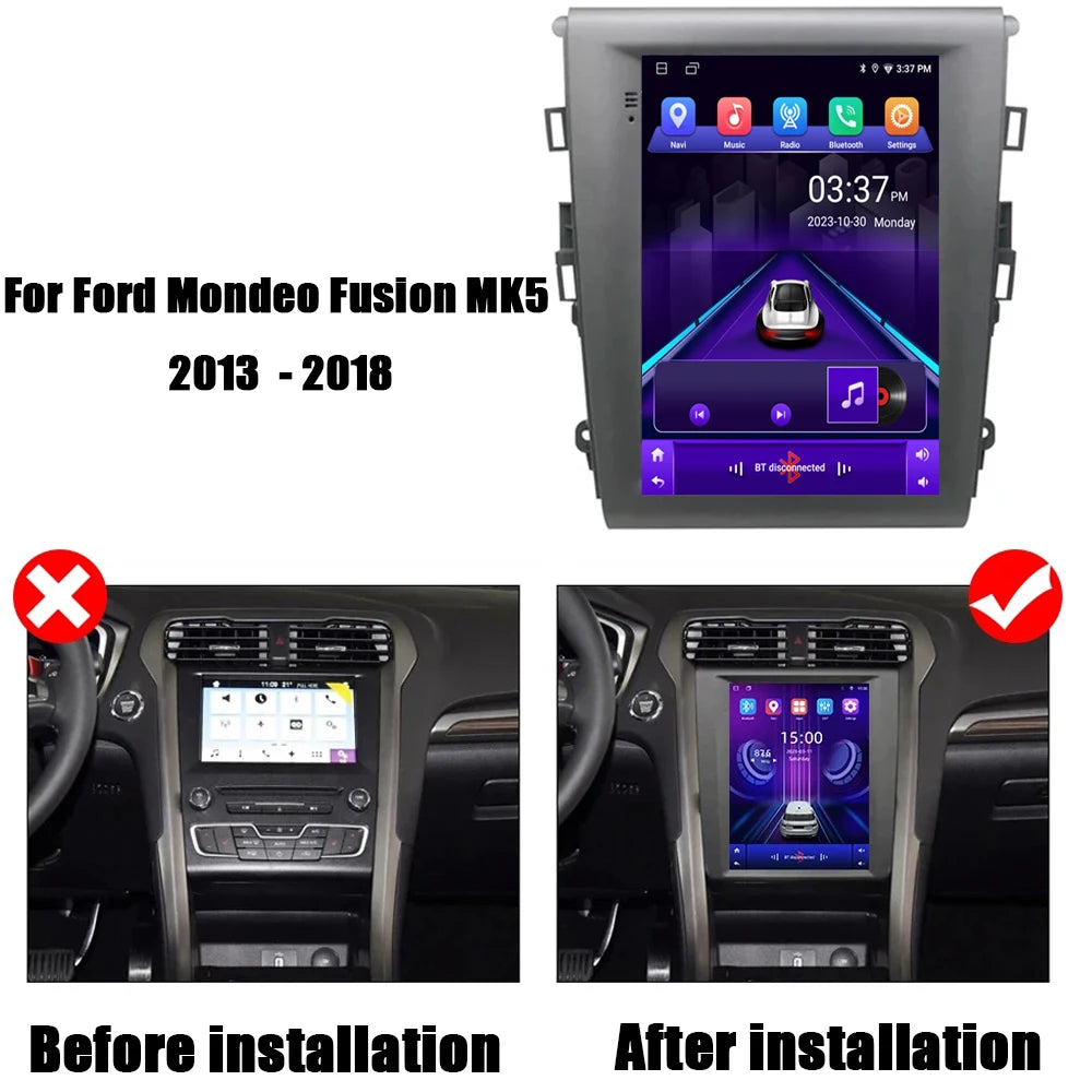 Wireless Carplay For Ford Mondeo Fusion MK5 2013 2014 2015 - 2018 Android 16 Car Radio Mul
