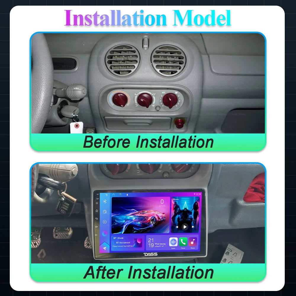 Stereo Head Unit For Renault Twingo 2005 2006 2007 2008 2009 - 2013 Android 16 Multimedia  | AUTOKITSHOP