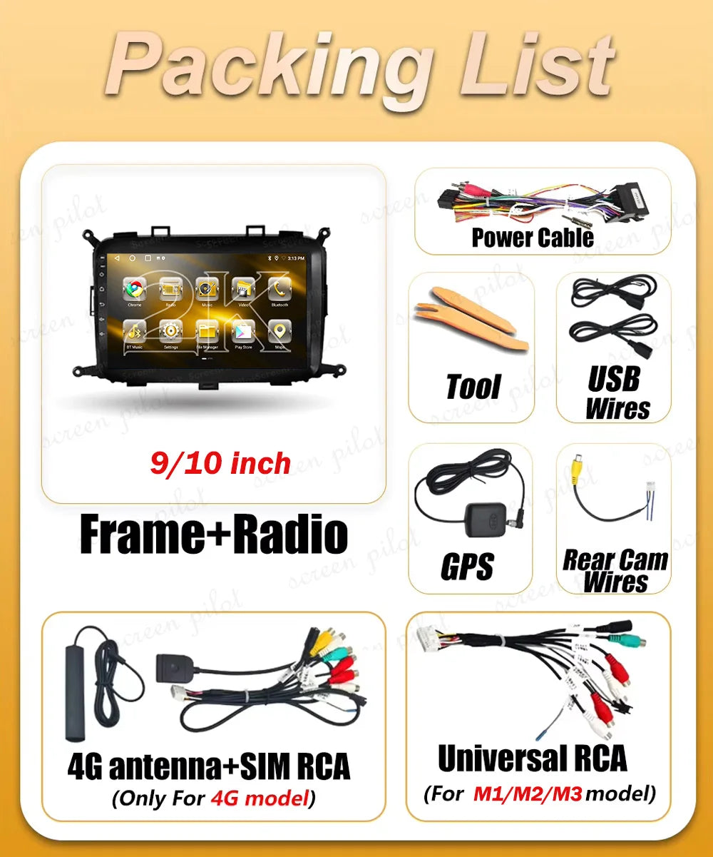 Android 16 For Kia Carens 2013 2014 2015 2016 2017 2018 Car Radio Multimedia Video Player  | AUTOKITSHOP