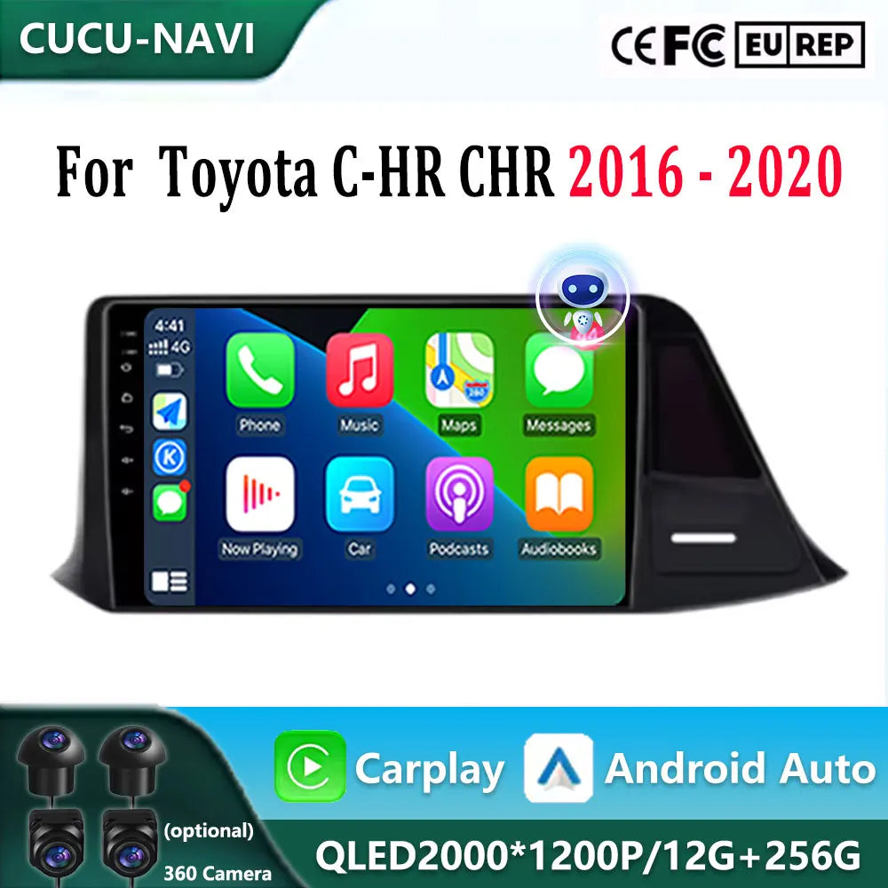Android 16 wifi+4G Carplay Car Radio For Toyota C-HR CHR 2016 2017 2018 2019 2020 Right Na | AUTOKITSHOP
