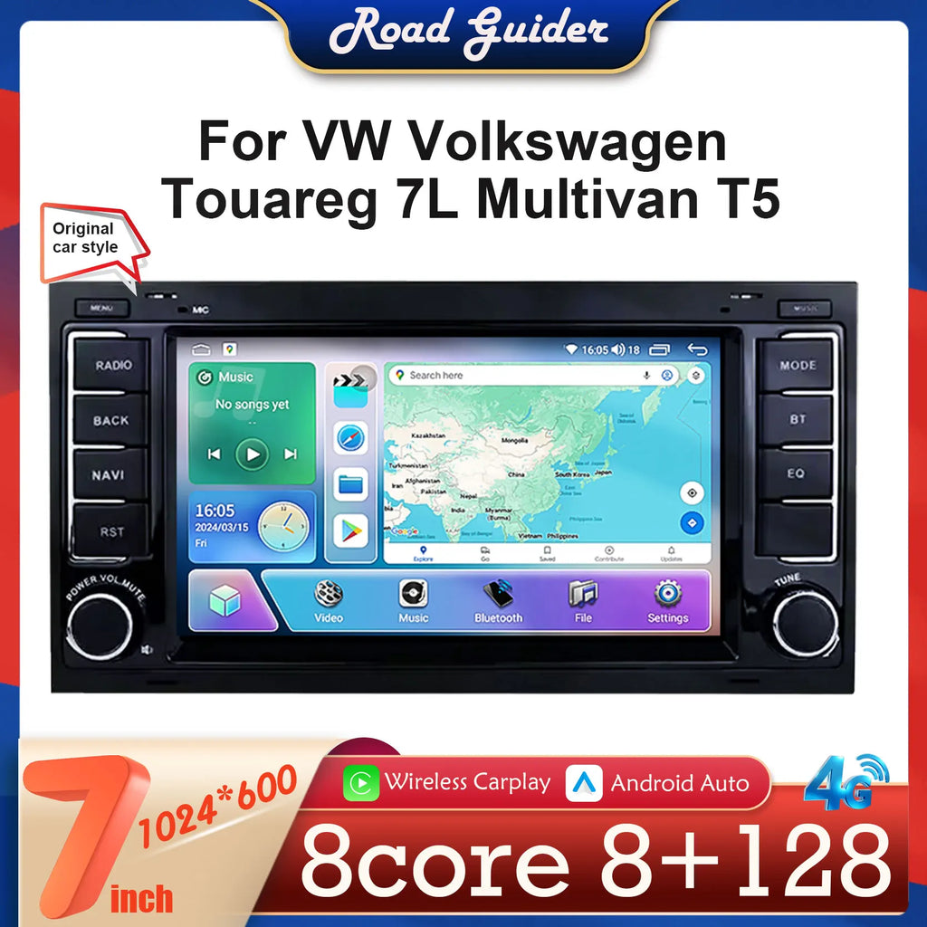 Android 14 Car Radio 7" Screen For Volkswagen VW Touareg L7 Multivan T5 Multimidia Player