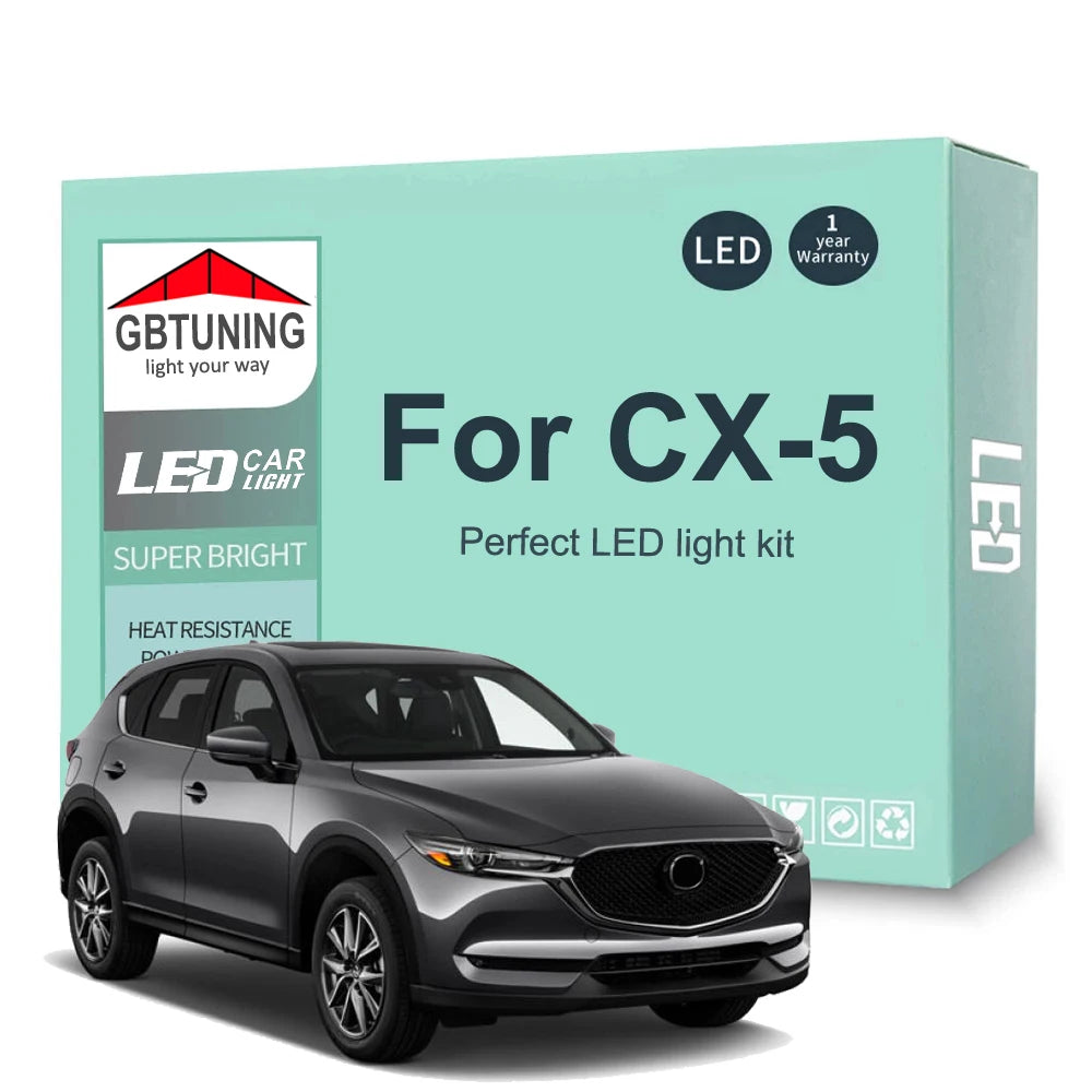 11-Piece LED Interior Light Kit for Mazda CX-5 CX5 2011-2017 - Canbus Dome Map Door Trunk Bulbs | AUTOKITSHOP