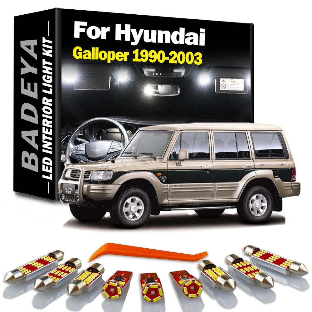 9-Piece LED Interior Light Kit for Hyundai 1990-2000 - Canbus Error-Free Interior Bulbs