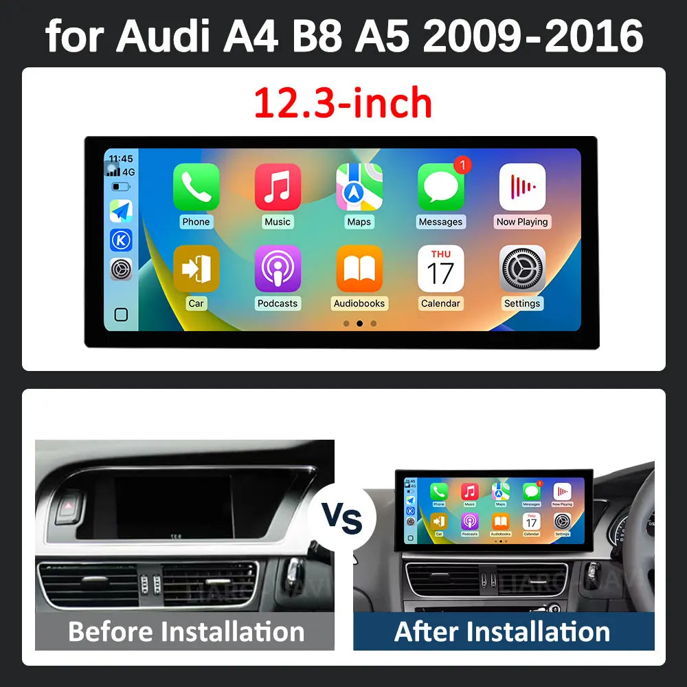 Android 16 GPS Navi 4G Car Video Multimedia Radio Player Right Hand Drvie for Audi A4 B8 A