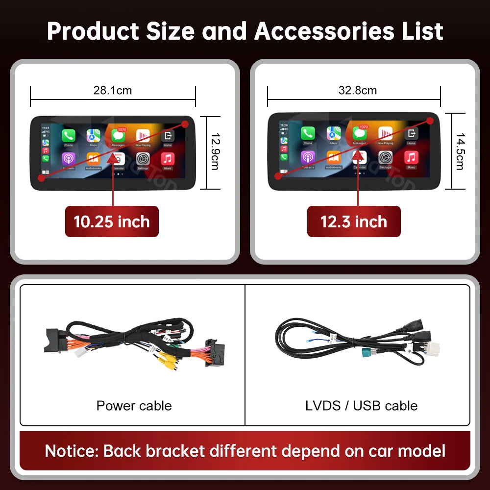 Wireless CarPlay Android Auto Multimedia Radio Display Screen For Mercedes-Benz C Class W2 | AUTOKITSHOP