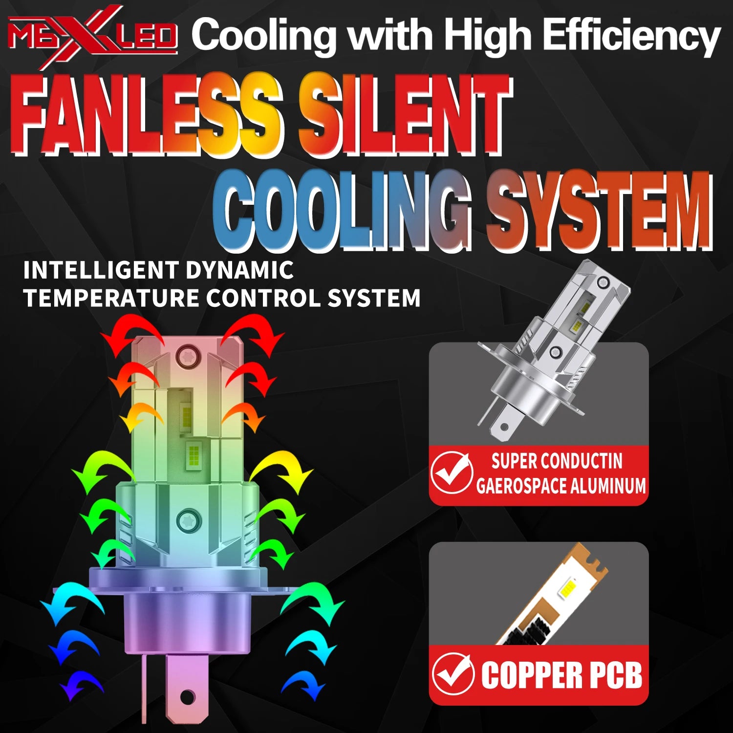 2x H4 HB2 9003 Led Headlight Canbus No Error Car Bulb High Power White Fog Light Diode Lam