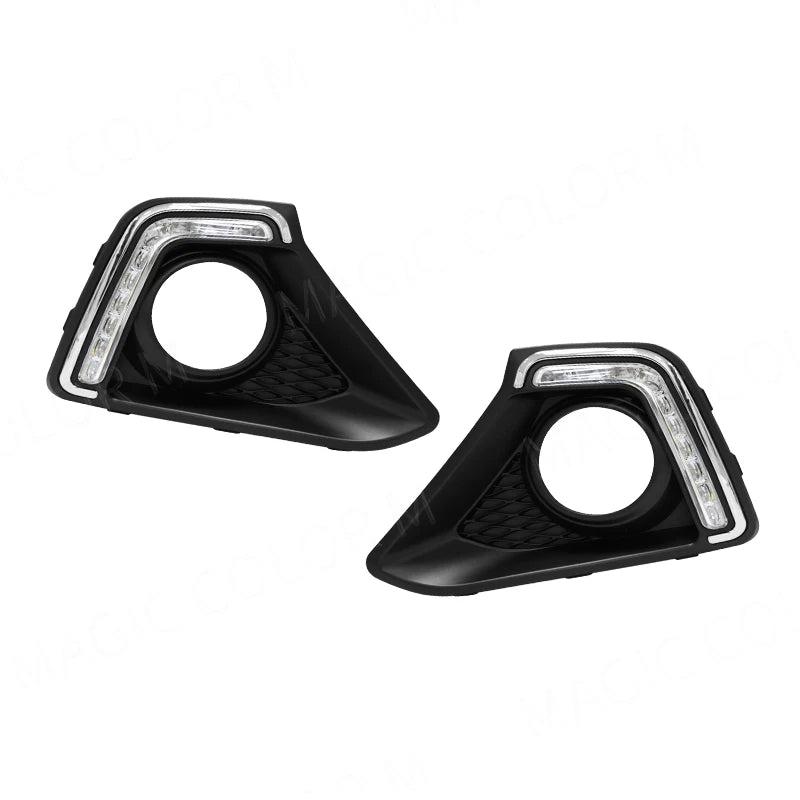 For Hyundai I10 GRAND 2014 2015 2016 DRL Daytime Running Lights Led Fog Lamp Bezel White W | AUTOKITSHOP